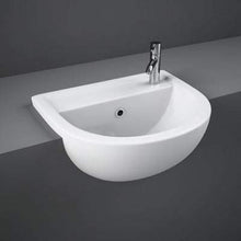Load image into Gallery viewer, Compact 45cm Semi Recessed Basin 1 Tap Hole in Alpine White - All Styles - RAK Ceramics

