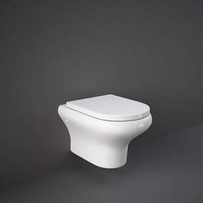 Compact 52cm Rimless Wall Hung Pan with Hidden Fixations in Alpine White - RAK Ceramics