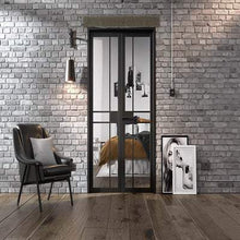 Load image into Gallery viewer, Greenwich Black Primed 10 Glazed Clear Light Panels Interior Room Divider - 2031mm x 1246mm - LPD Doors Doors
