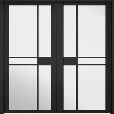 Greenwich Black Primed 10 Glazed Clear Light Panels Interior Room Divider - 2031mm x 1246mm - LPD Doors Doors
