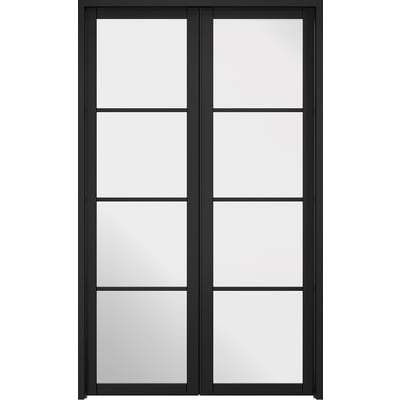 Soho Black Primed 8 Glazed Clear Light Panels Interior Room Divider - 2031mm x 1246mm - LPD Doors Doors