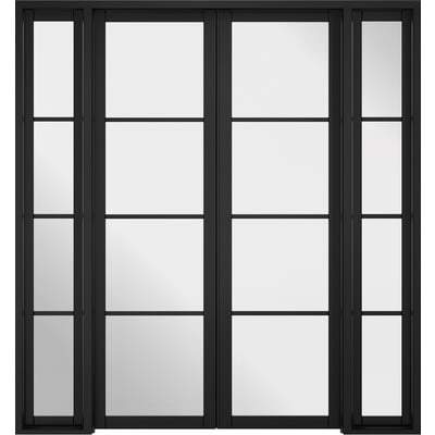 Soho Black Primed 16 Glazed Clear Light Panels Interior Room Divider - 2031mm x 1904mm - LPD Doors Doors