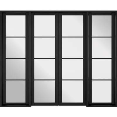 Soho Black Primed 16 Glazed Clear Light Panels Interior Room Divider - 2031mm x 2478mm - LPD Doors Doors