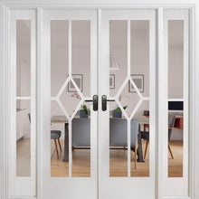 Load image into Gallery viewer, Reims White Primed 14 Glazed Clear Bevelled Light Panels Interior Room Divider - 2031mm - 1904mm - LPD Doors Doors
