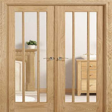 Load image into Gallery viewer, Lincoln Oak Unfinished 6 Glazed Clear Light Panels Interior Room Divider - 2031mm x 1246mm - LPD Doors Doors
