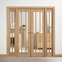 Load image into Gallery viewer, Lincoln Oak Unfinished 10 Glazed Clear Light Panels Interior Room Divider - 2031mm x 1904mm - LPD Doors Doors
