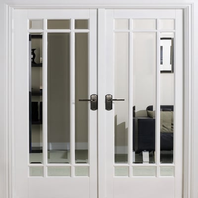 Manhattan White Primed 18 Glazed Clear Bevelled Light Panels Interior Room Divider - 2031mm x 1246mm - LPD Doors Doors