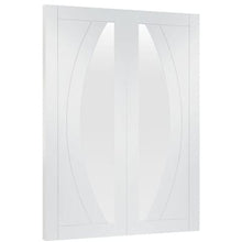 Load image into Gallery viewer, Salerno Internal White Primed Rebated Door Pair with Clear Glass - XL Joinery
