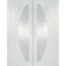 Load image into Gallery viewer, Salerno Internal White Primed Rebated Door Pair with Clear Glass - XL Joinery
