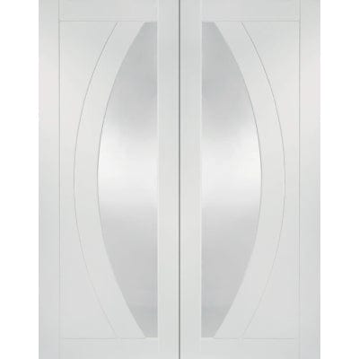 Salerno Internal White Primed Rebated Door Pair with Clear Glass - XL Joinery