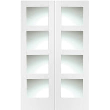 Load image into Gallery viewer, Shaker Internal White Rebated Door Pair with Clear Glass - XL Joinery
