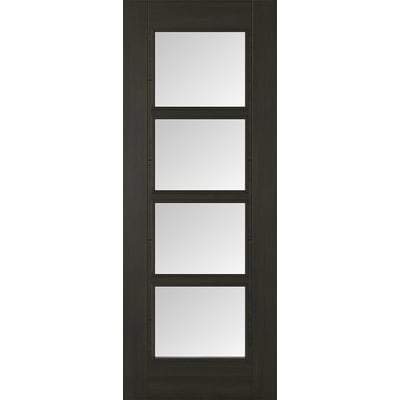 LPD Smoked Oak Vancouver 4 Light Panel Pre-Finished Internal Door - All Sizes - LPD Doors Doors