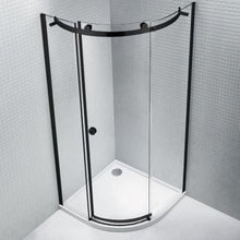 Load image into Gallery viewer, Sphere Black Framed Quadrant Shower Enclosure w/ 1 Door - 900 x 900 x 2075mm - Aquaglass
