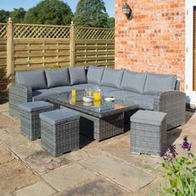 Load image into Gallery viewer, Thornbury Corner Dining Set Grey Height Adjustable Table - Rowlinson Outdoor &amp; Garden
