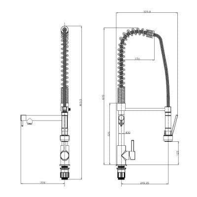 Reginox Altus Kitchen Mixer Tap With Flexi Spray - Reginox