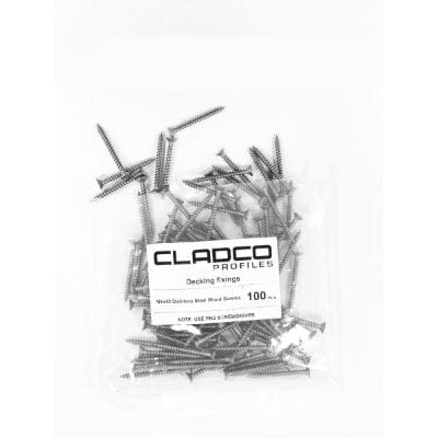 Cladco Composite Wall Cladding M4 x 40 Stainless Steel Wood Screw (Pack of 100) - Cladco