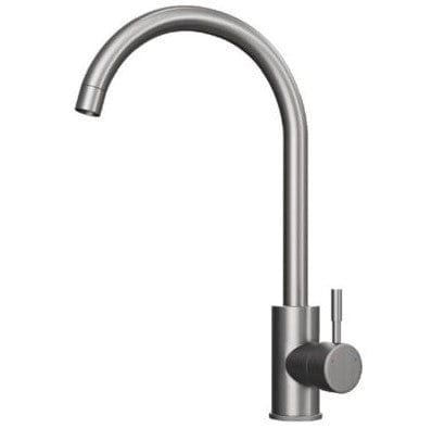 Tivoli Matt Black Kitchen Mixer Tap w/ Swivel Spout - Swan Neck - Ellsi