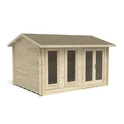 Forest Chiltern 4m x 3m Log Cabin - Apex Roof, Single Glazed with Felt Shingles and Underlay - Forest Garden