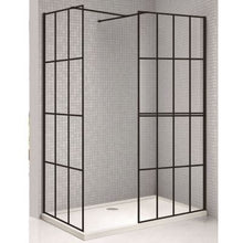Load image into Gallery viewer, Velar+ Crittal Matt Black Framed Walk In Side Panel - All Sizes - Aquaglass
