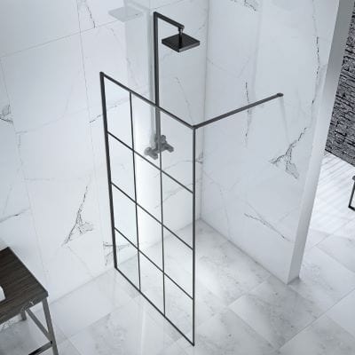 Velar+ Walk-in Panel w/ Stabilising Bar - All Sizes - Aquaglass