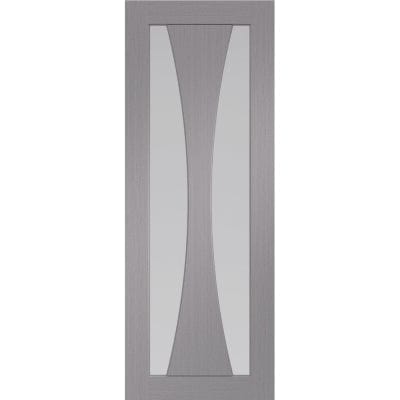 Verona Pre-Finished Internal Light Grey Door with Clear Glass - XL Joinery