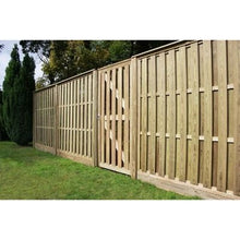 Load image into Gallery viewer, Level Top Hit and Miss Fence Panel - Jakcured (Vertical Boards) - Jacksons Fencing
