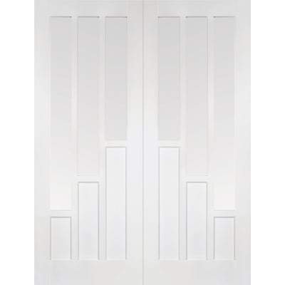 Coventry White Primed 6 Glazed Clear Light Panels Pair Interior Doors - All Sizes - LPD Doors Doors