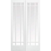 Load image into Gallery viewer, Manhattan White Primed 9 Glazed Clear Bevelled Light Panels Pair Interior Doors - All Sizes - LPD Doors Doors
