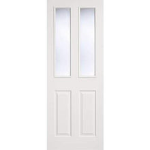 Load image into Gallery viewer, Moulded White Primed 2 Glazed Clear Light Panel Interior Door - All Sizes - LPD Doors Doors
