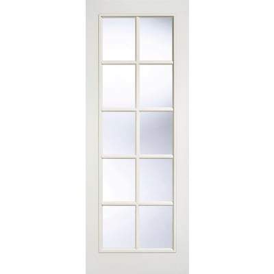 SA Moulded White Primed 10 Glazed Clear Light Panels Interior Door - All Sizes - LPD Doors Doors