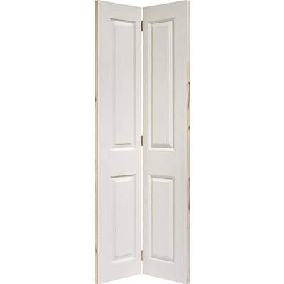 Moulded Textured White Primed Bi-Fold Interior Door - 1981mm x 762mm - LPD Doors Doors