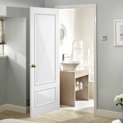 Knightsbridge White Primed 1 Glazed Clear Light Panel Interior Door - All Sizes - LPD Doors Doors