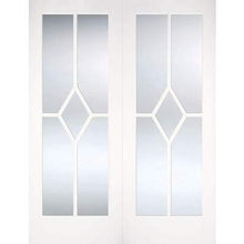 Load image into Gallery viewer, Reims White Glazed Clear Pair Primed Interior Doors - All Sizes - LPD Doors Doors
