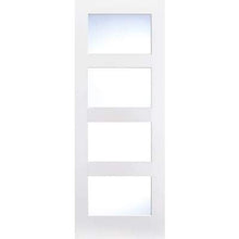 Load image into Gallery viewer, Shaker White Primed 4 Glazed Clear Light Panels Interior Door - All Sizes - LPD Doors Doors
