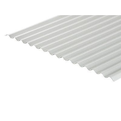 Cladco Corrugated 13/3 Profile PVC Plastisol Coated 0.7mm Metal Roof Sheet White - All Sizes - Cladco