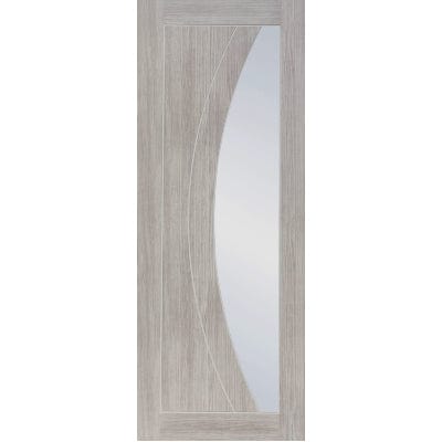 White Grey Salerno Internal Laminate Clear Glass Door - XL Joinery